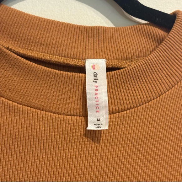 Anthropologie Daily Practice Ribbed Midi Dress Size Medium Mustard Golden Yellow - Picture 4 of 6